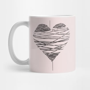 Yarn Heart - Pale Pink Background Mug